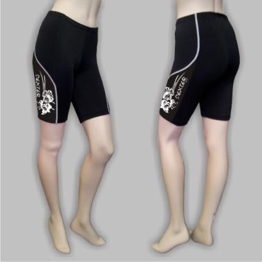 016 Cycling shorts FLOWERS with pad black   S