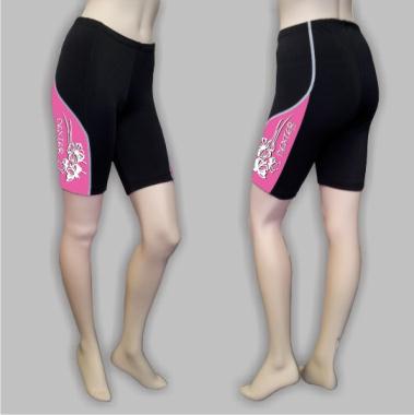 018 Cycling shorts FLOWERS with pad pink  M