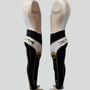 120 Thermo pants FOOT with braces gold L