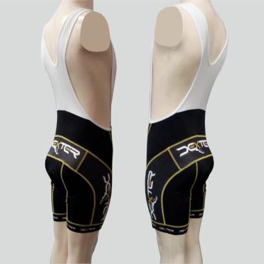 034 Short pants IMAGE with braces black-gold    XS