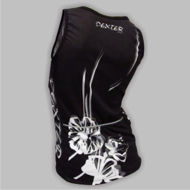 042 Nátělník FLOWERS black XL