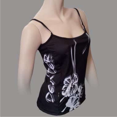 040 Top FLOWERS schwarz  M