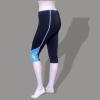056 Knee pants FLOWERS with pad azuro